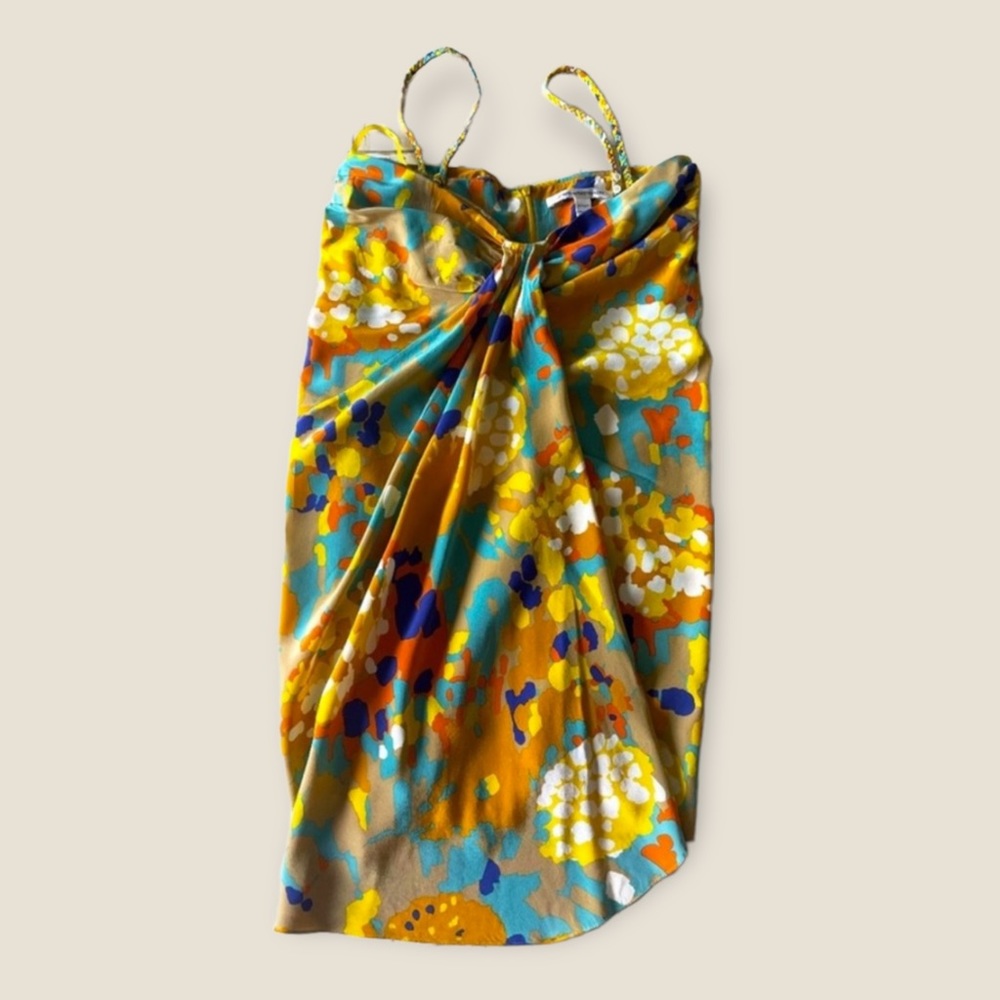DVF Tropical Silk Mini Dress Diane Von Furstenberg